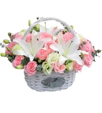 清风徐来 - 玫瑰百合花篮